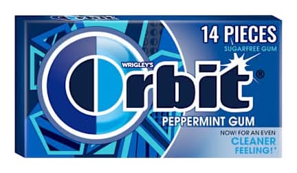 ORBIT Gum Peppermint Sugar Free Chewing Gum, Single Pack, 14 Piece