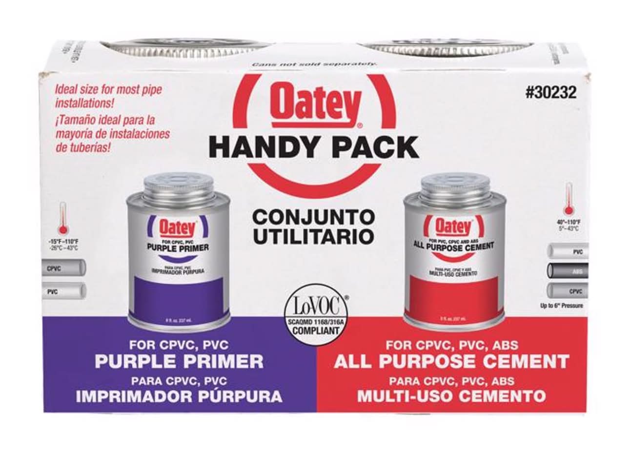Oatey Handy Pack Clear Primer And Cement For Pvc 2 Pk