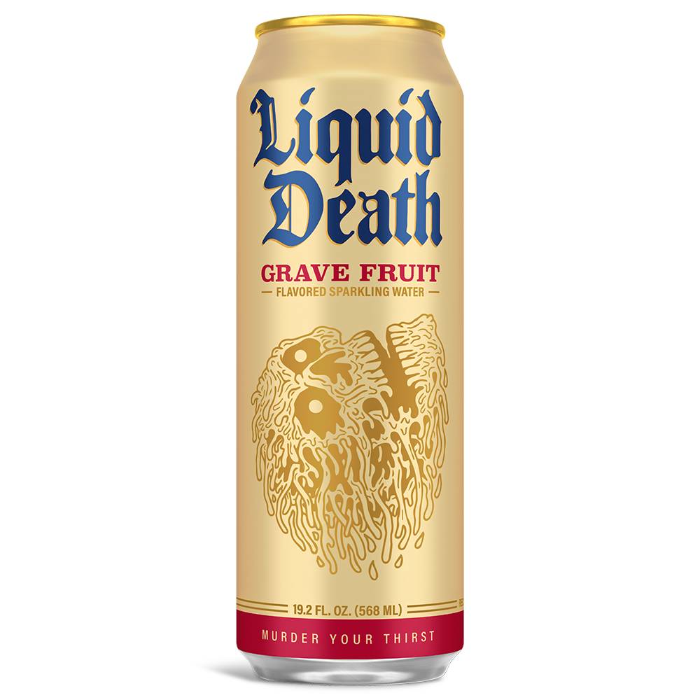 Liquid Death Sparkling Water King Sized, Grave Fruit (19.2 fl oz)