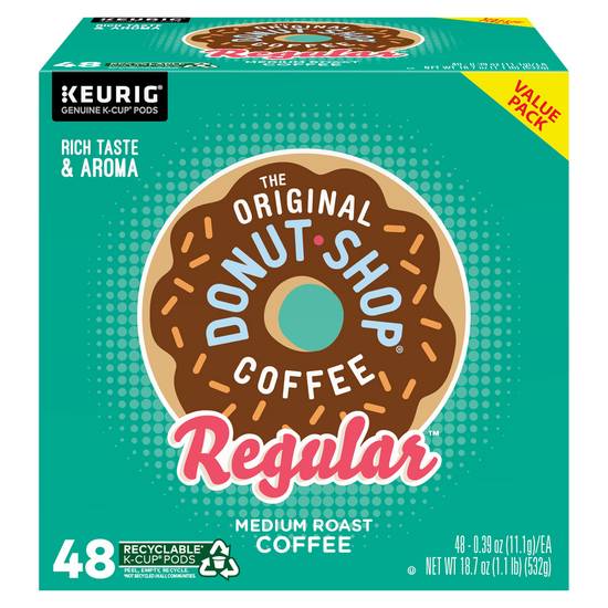 Keurig Donut Shop Regular Medium Roast Coffee K-Cup Pods (48 ct, 0.39 oz)