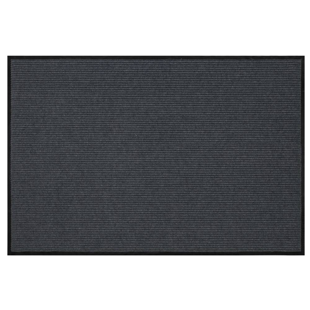 Project Source 2-ft x 3-ft Gray/Silver Polyester Rectangular Indoor or Outdoor Decorative Door Mat | M539-10864-24X36