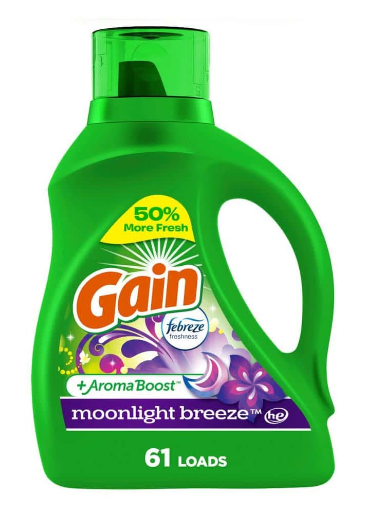 Gain Aroma Boost He Moonlight Breeze Scent Liquid Laundry Detergent, 61-Loads, 88 Fl. Oz., 2-Pack