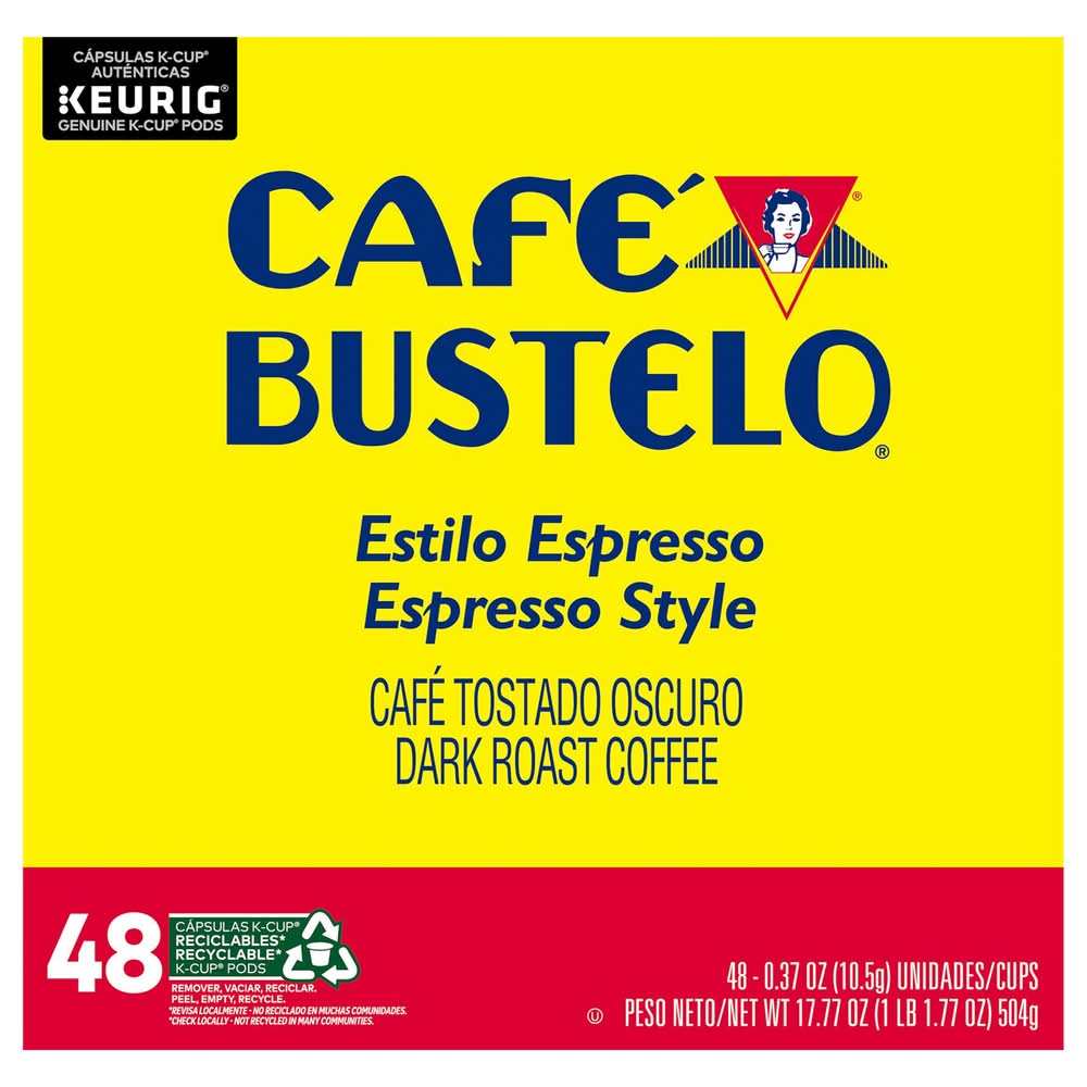 Café Bustelo Espresso Style Dark Roast Keurig K-Cup Pods Coffee (17.77 oz, 48 ct)