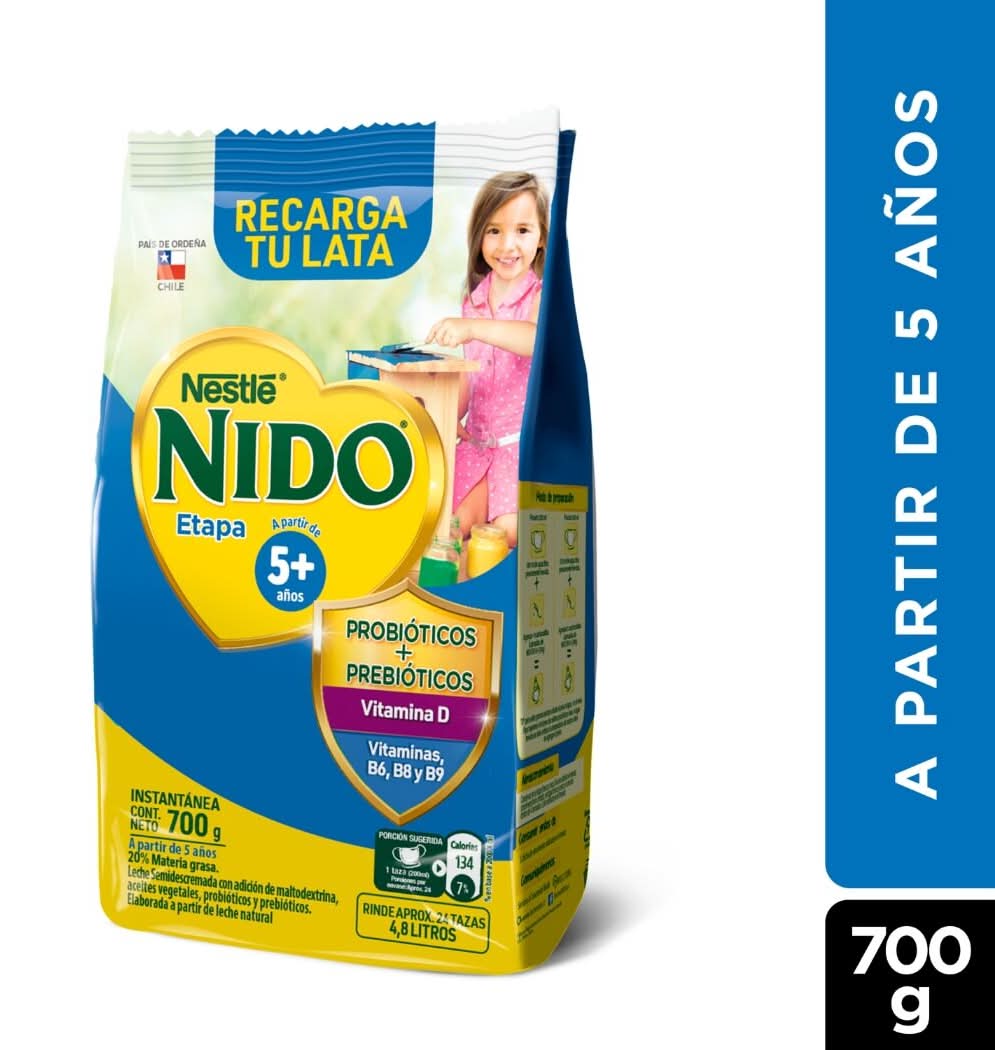 Leche en Polvo Semidescremada 800 Nido 5+ NIDO