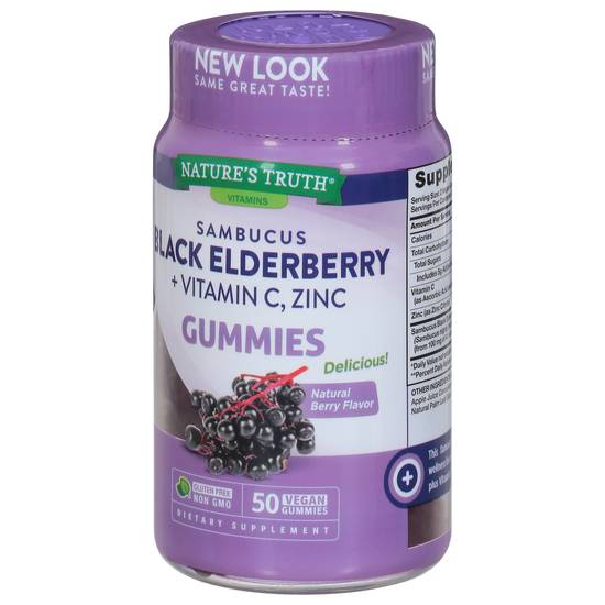 Nature's Truth Sambucus Black Elderberry Vitamin C & Zinc Gummies (50 ct)