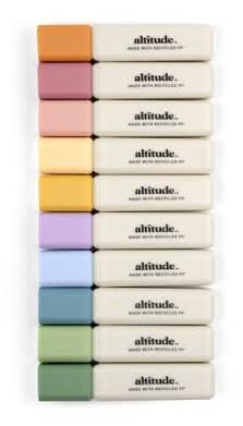 Altitude Cute Mini Note Highlighters, Assorted (10 ct)