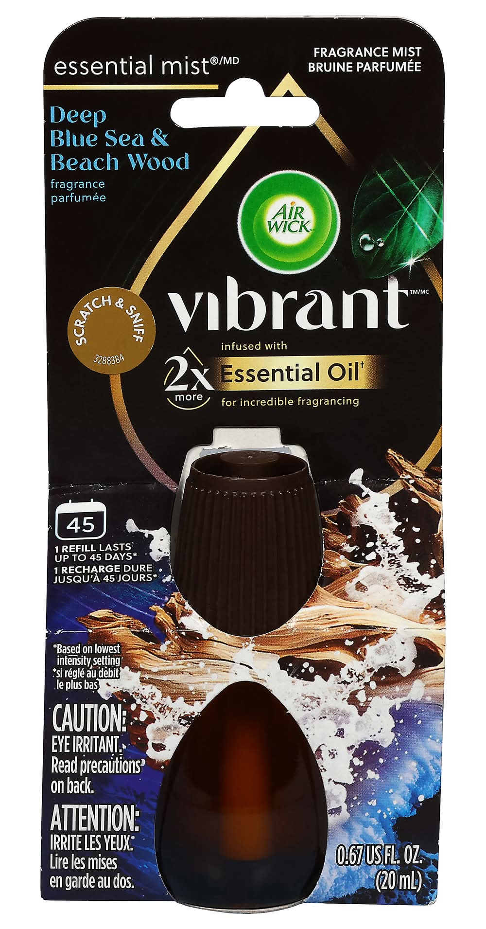 Air Wick Vibrant Essential Mist Refill, Deep Blue Sea-Beach Wood (0.67 fl oz)