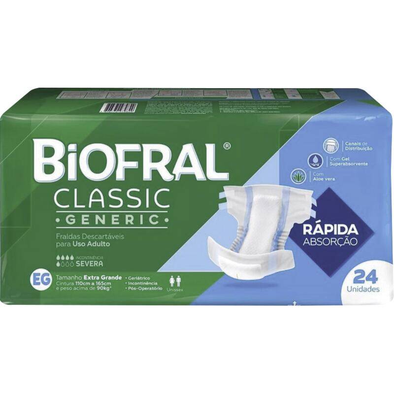 Biofral fralda geriátrica classic xg (24 unidades)