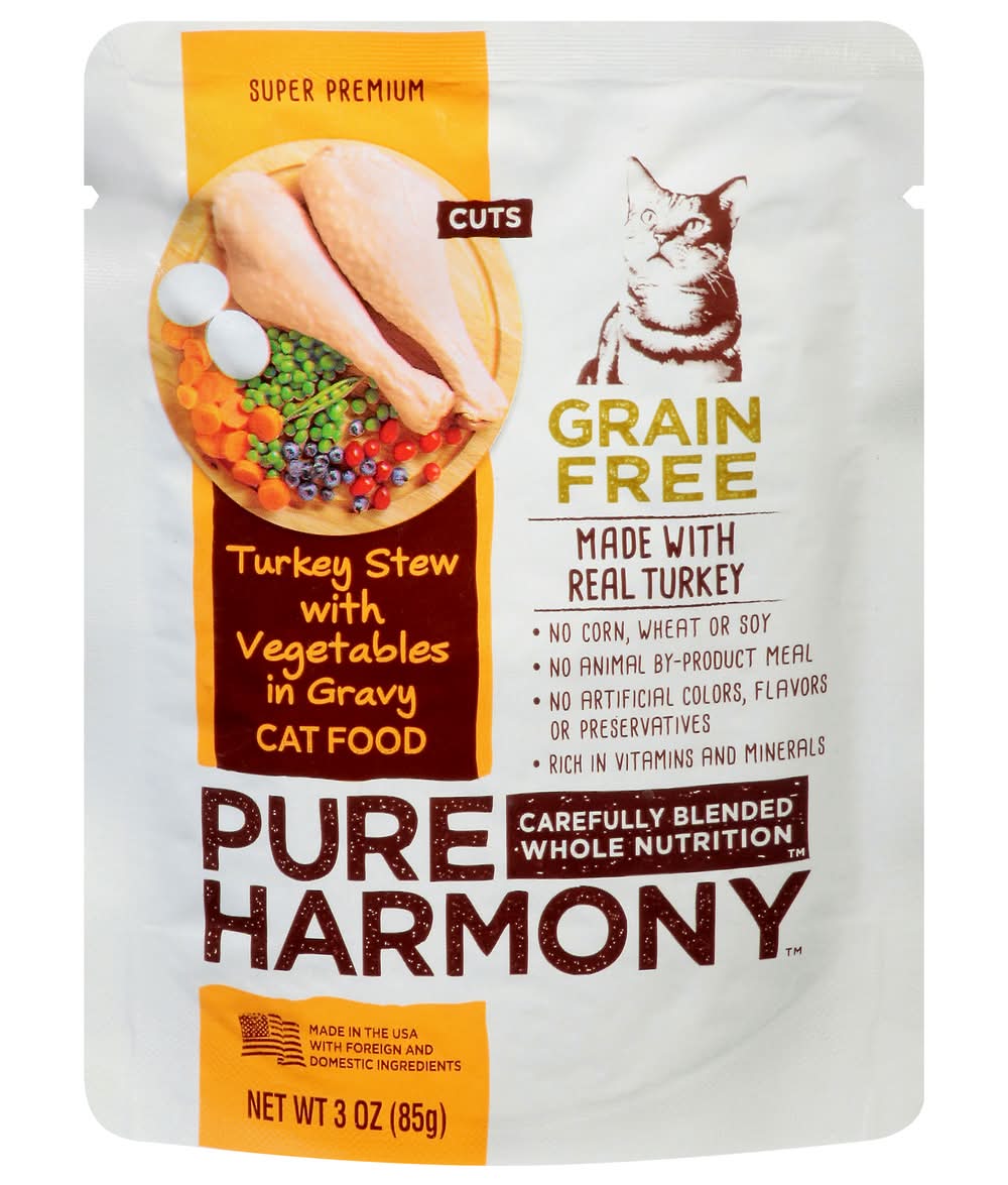 Pure Harmony Stew With Vegetables in Gravy Cat Food, Turkey (3 oz)