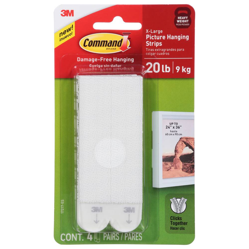 Command Picture Hanging Strips, X Large, White (4 ct)