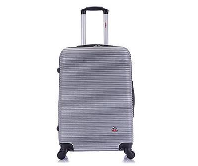 Royal Silver Ridged Stripe Hardside Spinner Suitcase, (24")