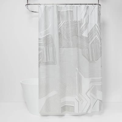 Room Essentials Broken Lines Shower Curtain, Gray