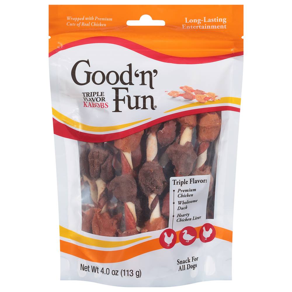 Good 'n' Fun Healthy Hide Triple Flavor Kabobs Dog Snacks (4 oz)