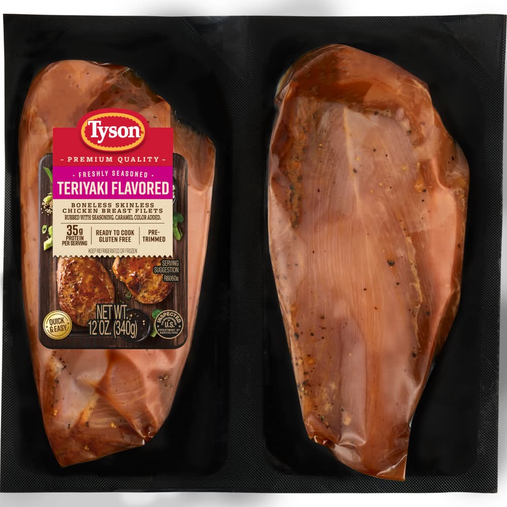 Tyson® Chicken Breast Filets Teriyaki Flavored Freshly Seasoned Boneless Skinless Ready to Cook