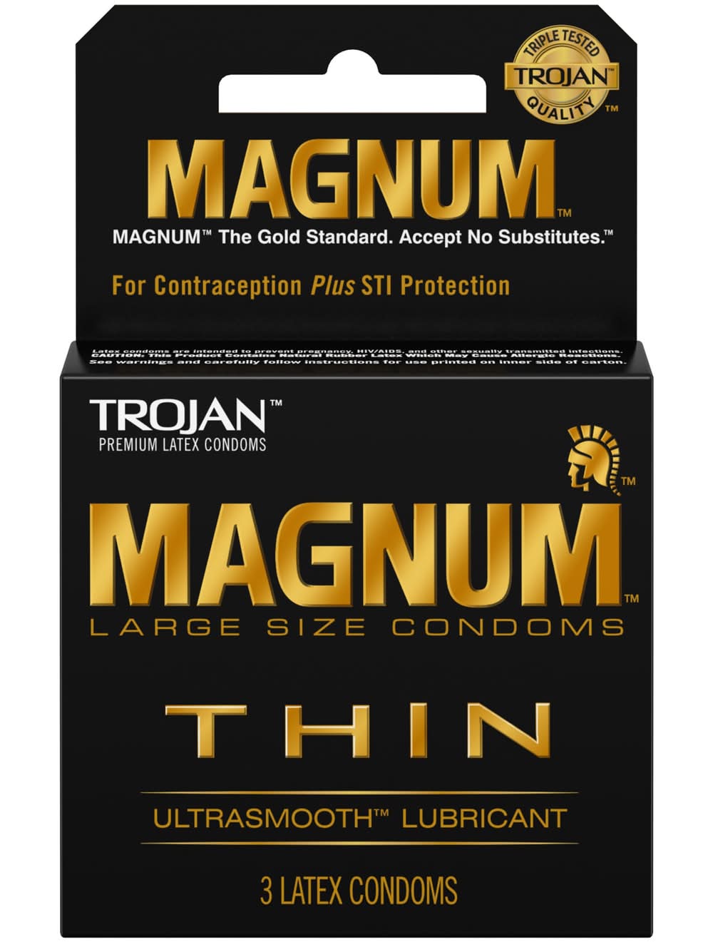 Trojan Premium Latex Condoms, L (3 ct)