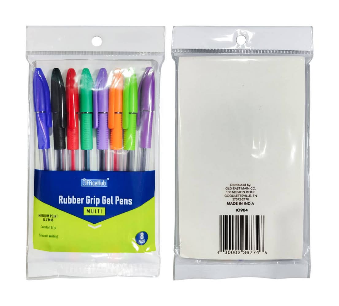 Office Hub Rubber Grip Gel Pens 10 Ct