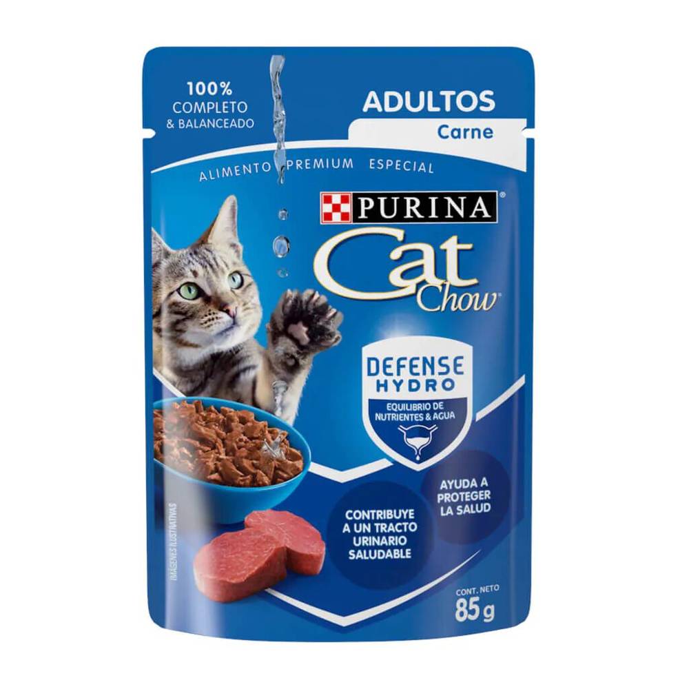 Cat chow alimento defense hydro adultos carne (sobre 85 g)