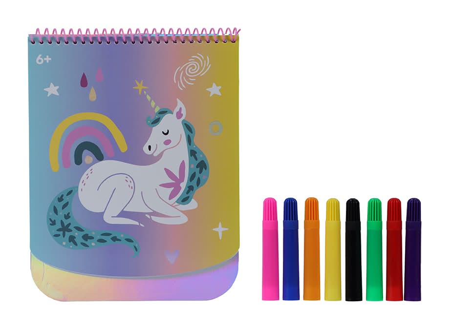 Miniso · Libro para colorear unicornio, 21.5x 27.5 cm (9 un)