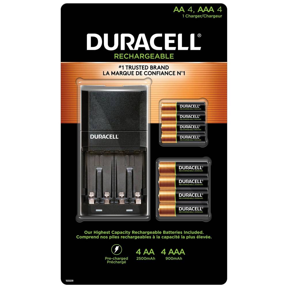 Duracell Rechargeable Battery Kit With 4 X Aa Batteries And 4 X Aaa Batteries