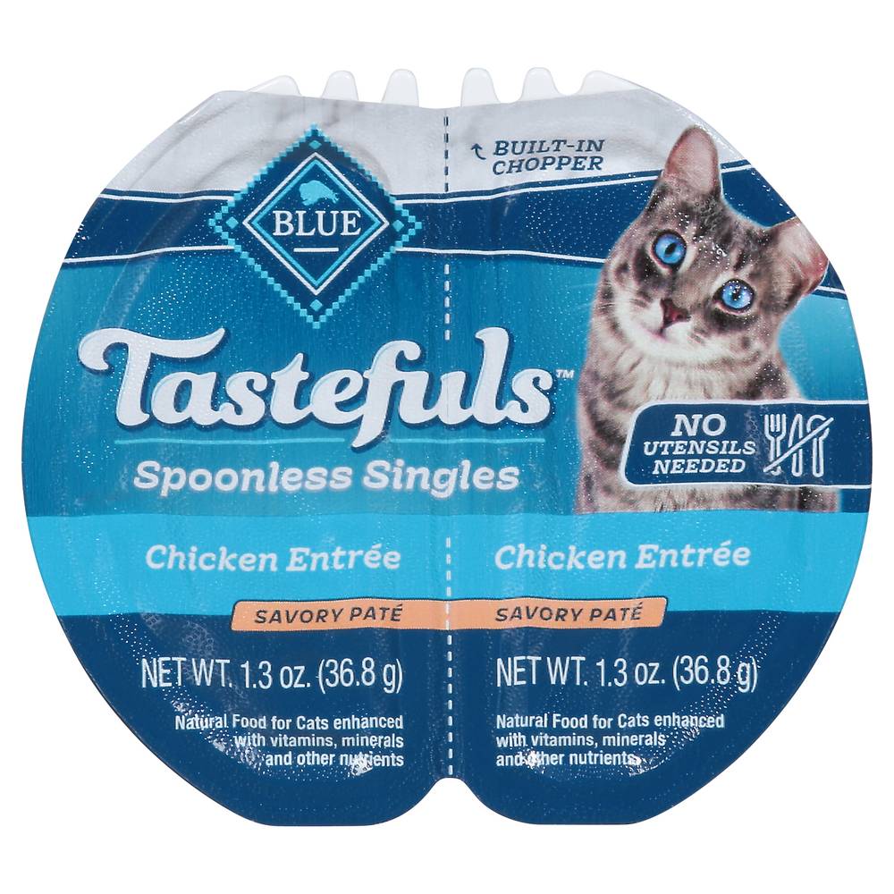 Blue Buffalo Blue Tastefuls Spoonless Singles Savory Pate Chicken Entree Food For Cats (2.6 oz)