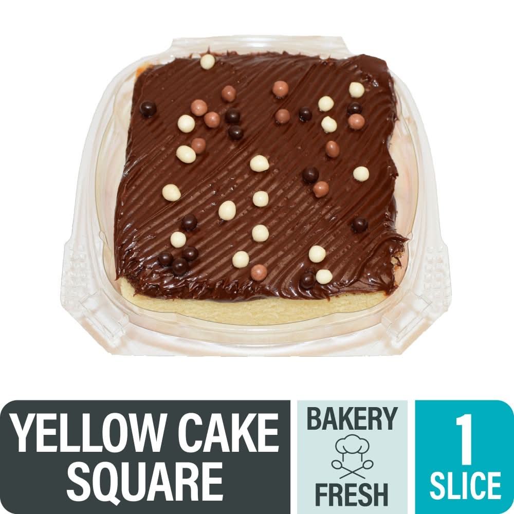Bakery Fresh 1-Layer Yellow Fudge Cake Square