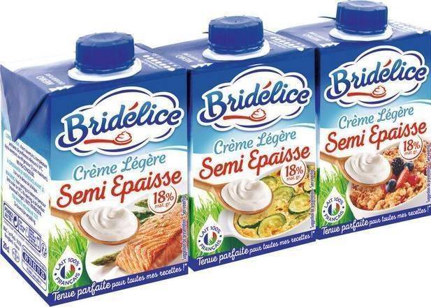 Crème légère semi épaisse 18% - bridelice - 3x 20cl