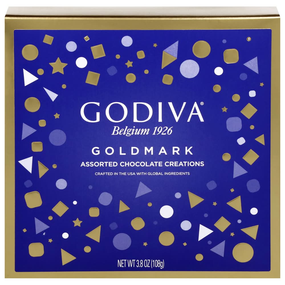 Godiva Goldmark Chocolate Creations Gift Box, Dark Chocolate Dome-Milk Chocolate Hazelnut Heaven-Milk Chocolate Almond Caramel (3.8 oz, 9 ct)