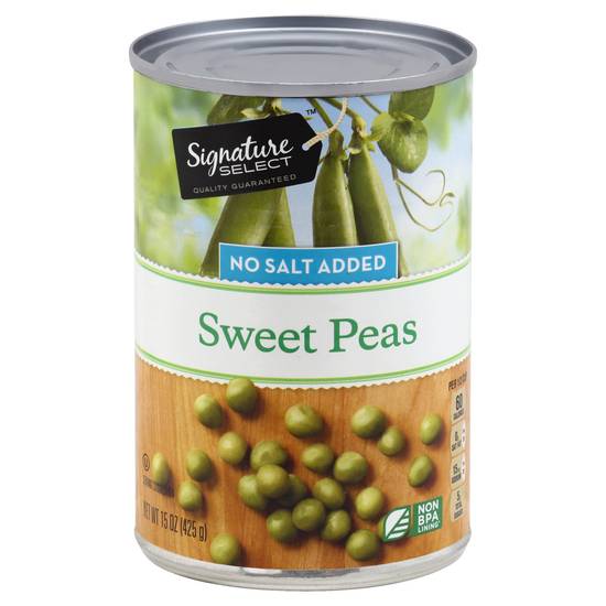 Signature Select Peas Sweet No Salt Added Can (15 oz)