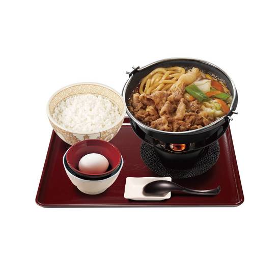 牛すき鍋定食　Beef Sukiyaki Hot Pot Combo Meal