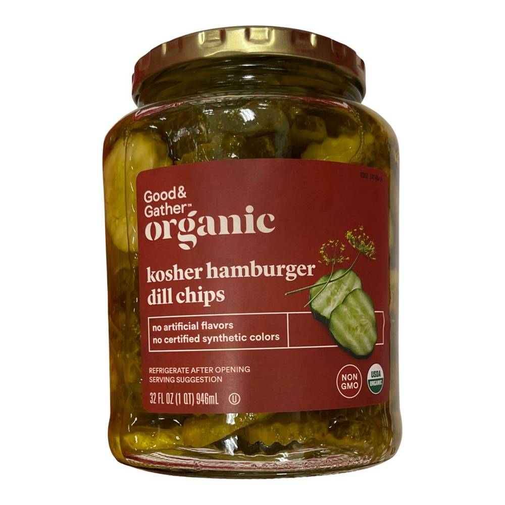 Organic Kosher Hamburger Dill Pickle Chips - 32 fl oz - Good & Gather™