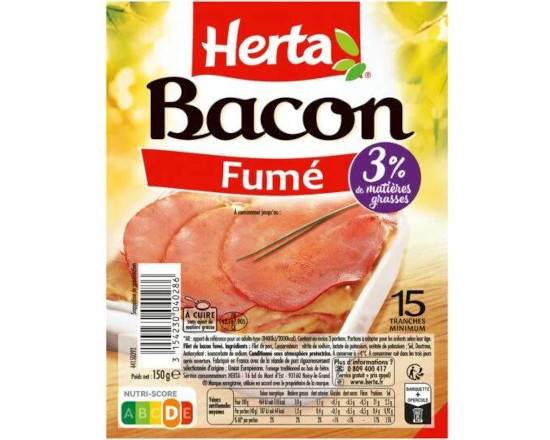 Bacon Fumé en Tranches x 15 - 150g - Herta