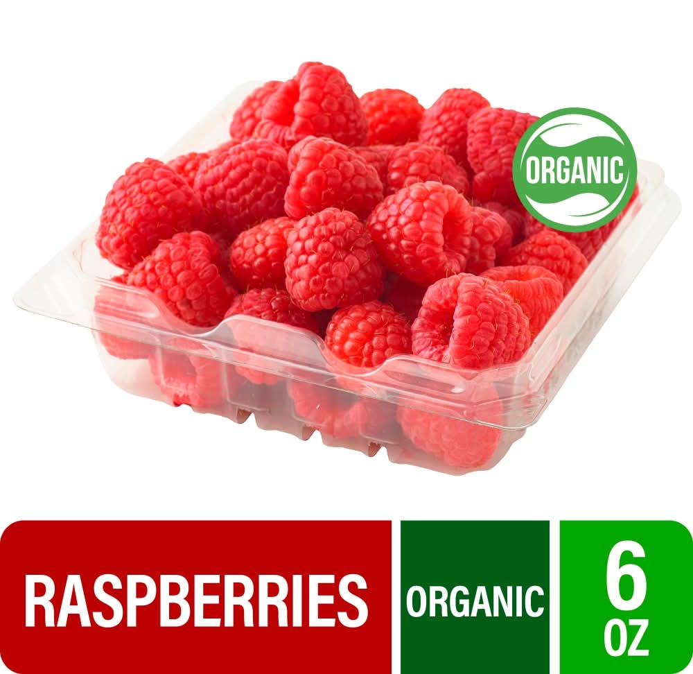 Fresh Organic Red Raspberries - 6 OZ Clamshell