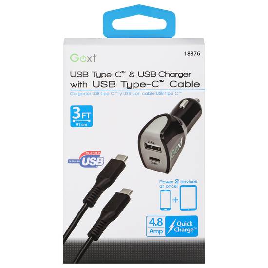 Goxt 3 ft Usb Type-C & Usb Charger With Usb Type-C Cable