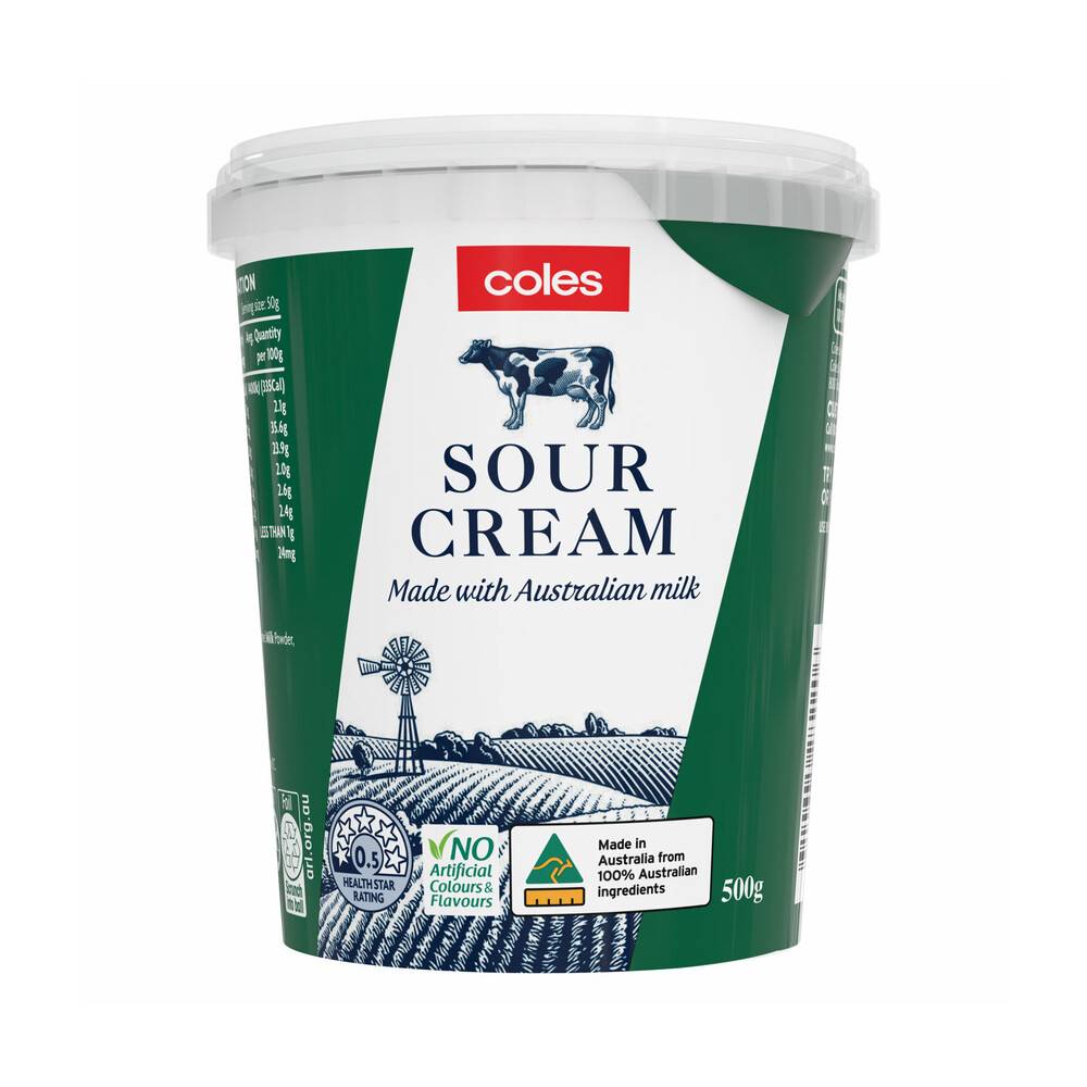 Coles Sour Cream Made With Milk