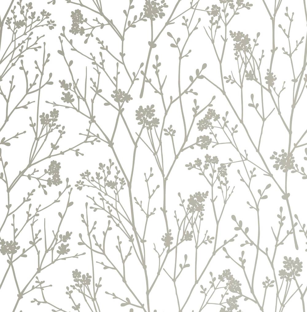 Scott Living 30.75-sq ft Silver Vinyl Ivy/Vines Self-Adhesive Peel and Stick Wallpaper | SLW3416