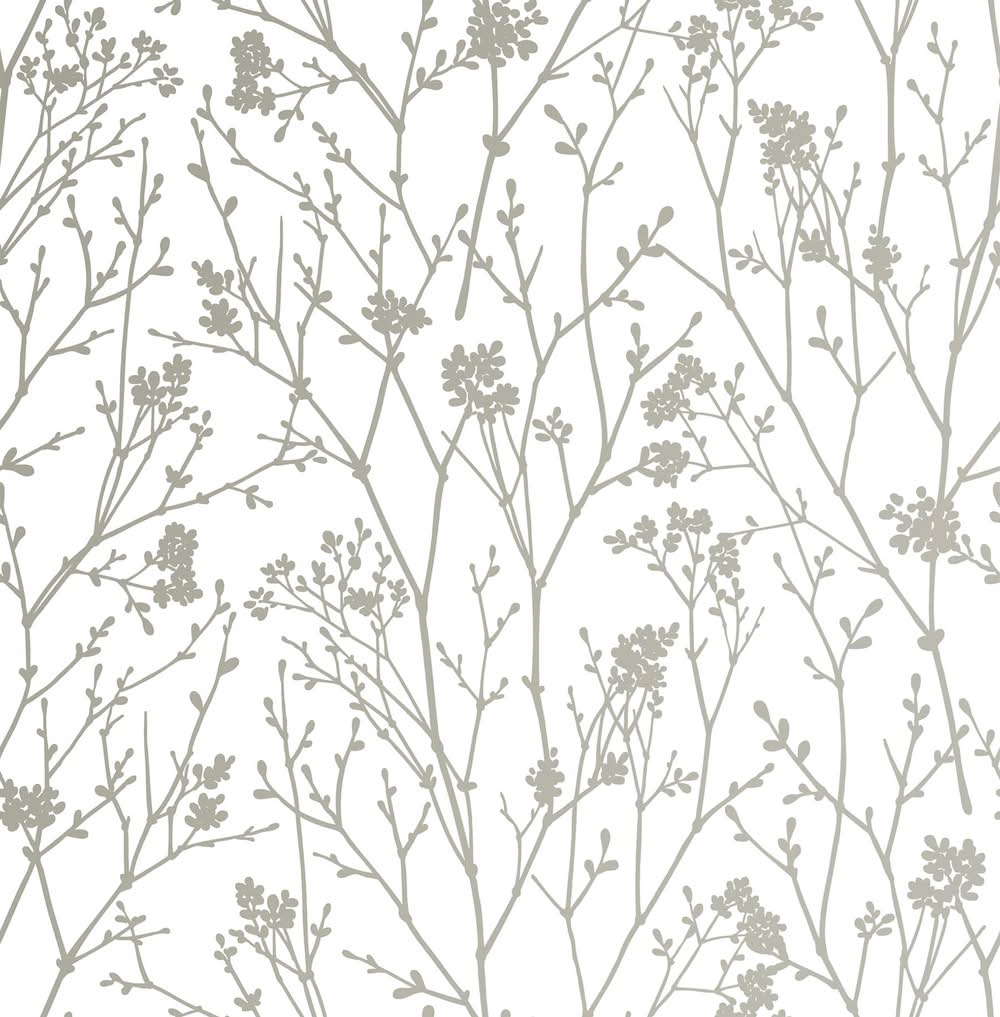 Scott Living 30.75-sq ft Silver Vinyl Ivy/Vines Self-adhesive Peel and Stick Wallpaper