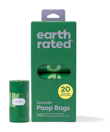 Earth Rated Leakproof Dog Poop Bags on Single Refill Rolls, Lavender (140 ct)