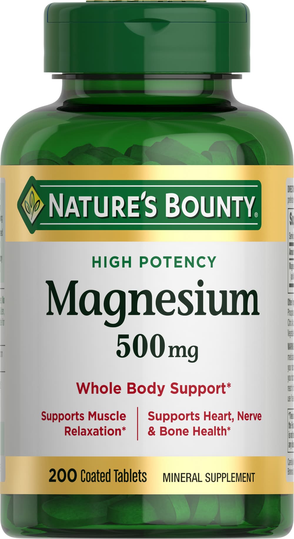Nature's Bounty Magnesium 500 mg Tablets (14.2 oz)
