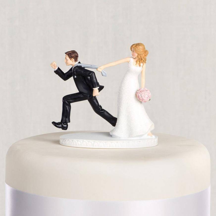 Tie Puller Bride Groom Wedding Cake Topper