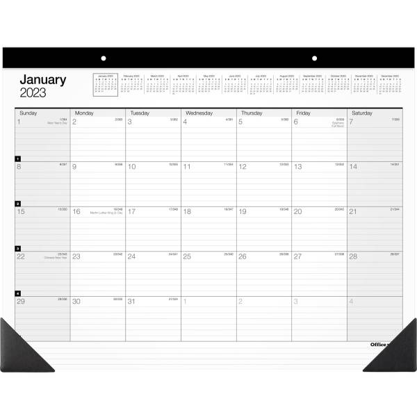 Office Depot Brand Monthly Desk Pad Calendar ( 21-3/4" x 17")