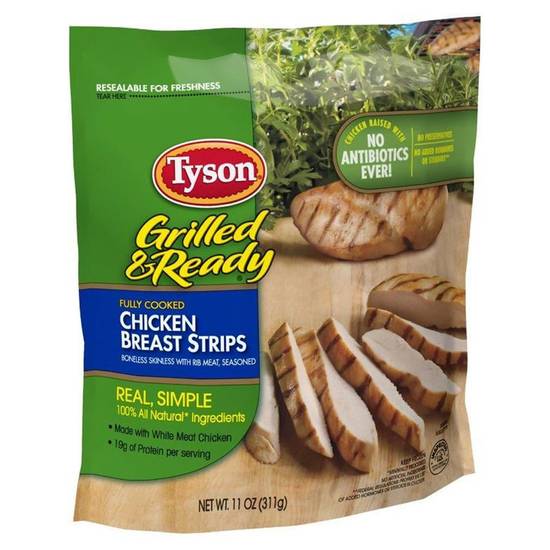 Order Tyson Grilled & Ready Frozen Chicken Breast Strips 11oz food online from Everyday Needs by Gopuff store, Norfolk on bringmethat.com