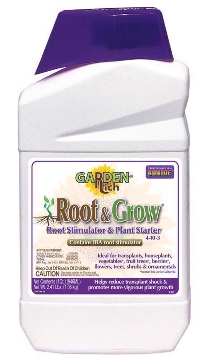Bonide Garden Rich Root & Grow Liquid Root Stimulator & Plant Starter 1 Qt