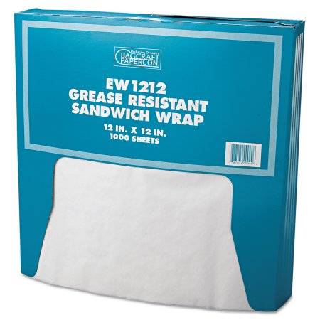 Bagcraft - EW1212 - 12X12 White Wrap Grease Resistant Sheets - 1000 ct (5X1000|Case of 5)