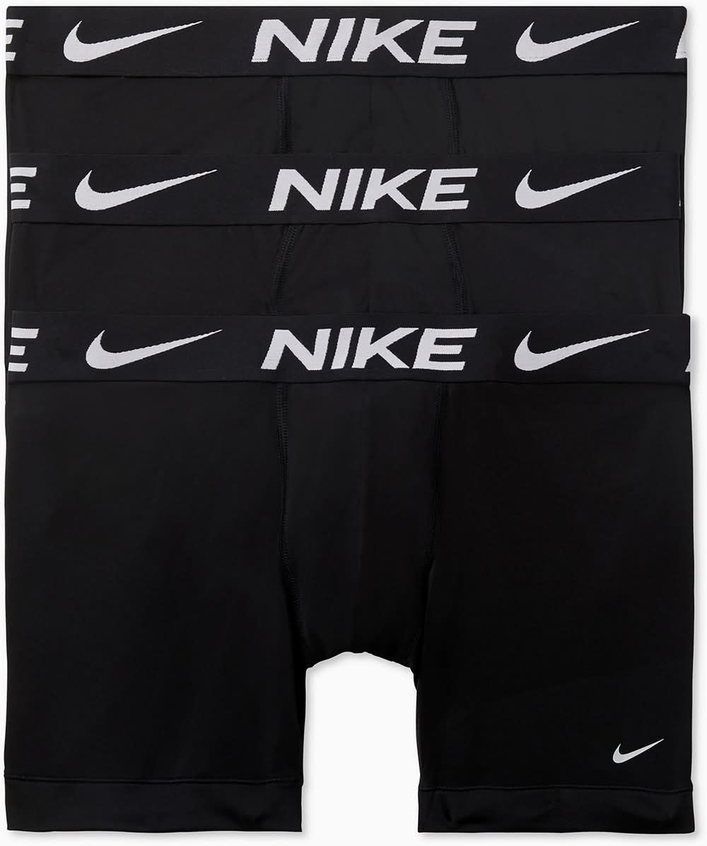 Nike Mens Dri-FIT Essential Micro Boxer Briefs  3 Pack (Black, S)