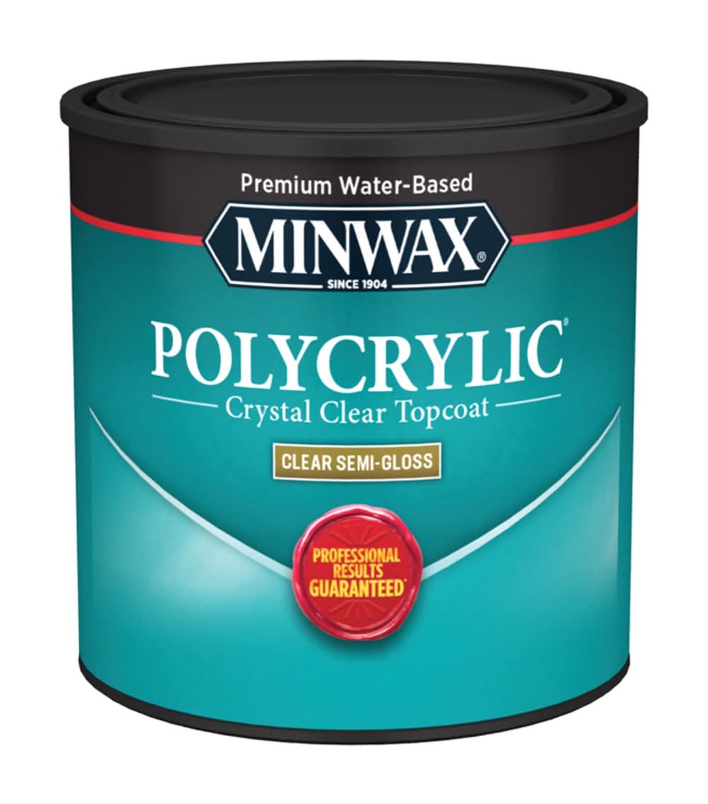 Minwax Polycrylic Semi-Gloss Crystal Clear Water-Based Polyurethane 0.5 Pt