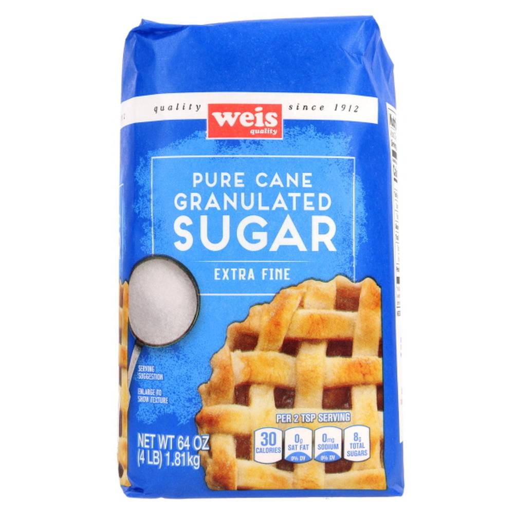 Weis Extra Fine Granulated Pure Cane Sugar (64 oz)