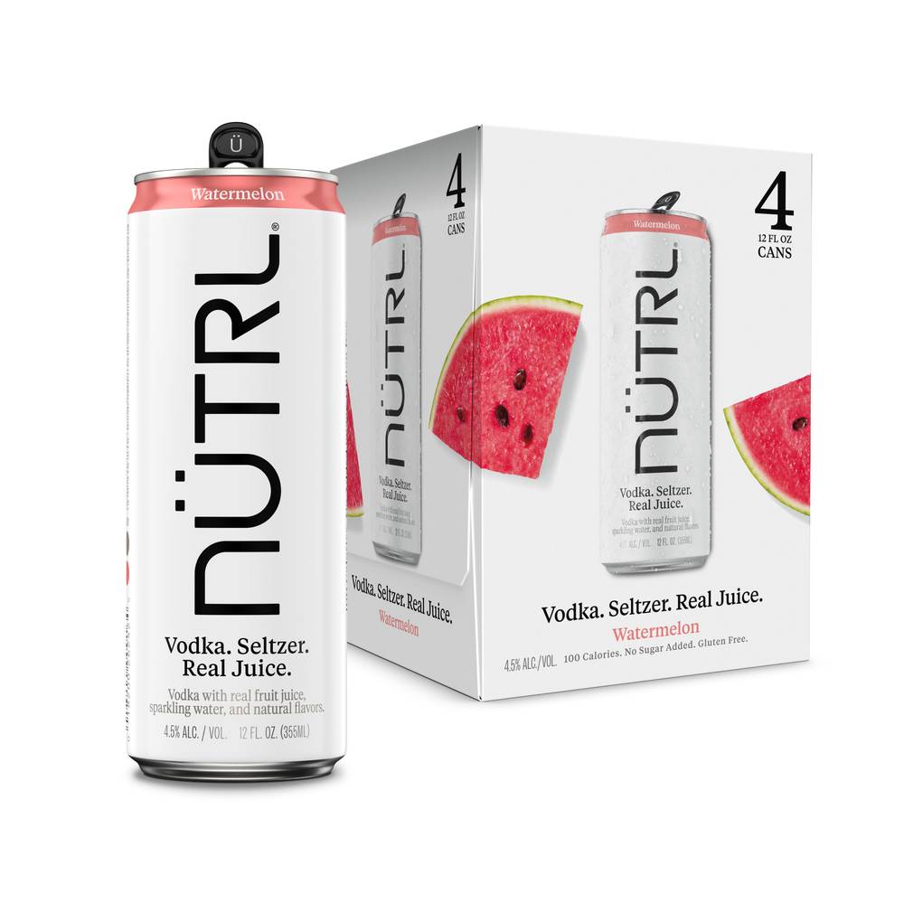 NÜTRL Watermelon Vodka Seltzer (4 x 12 fl oz)