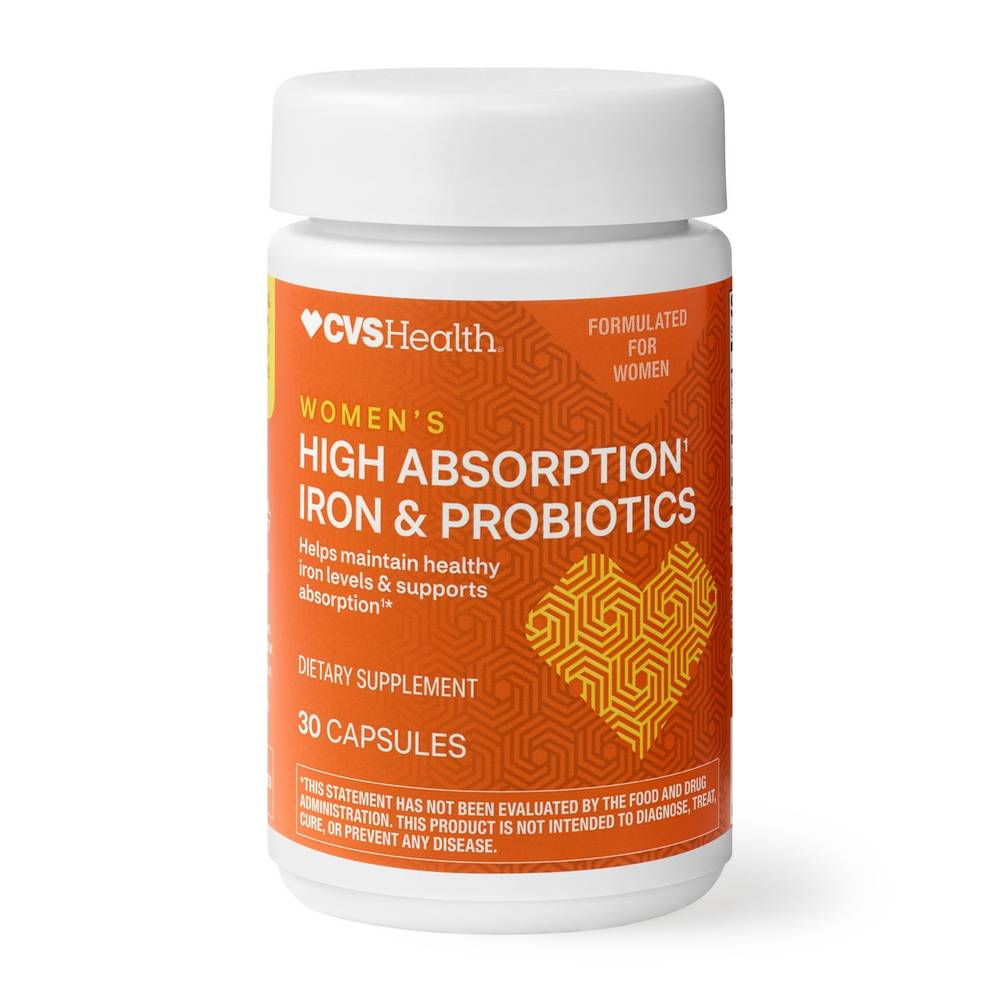 Cvs Health High Absorption Iron and Probiotic Capsules