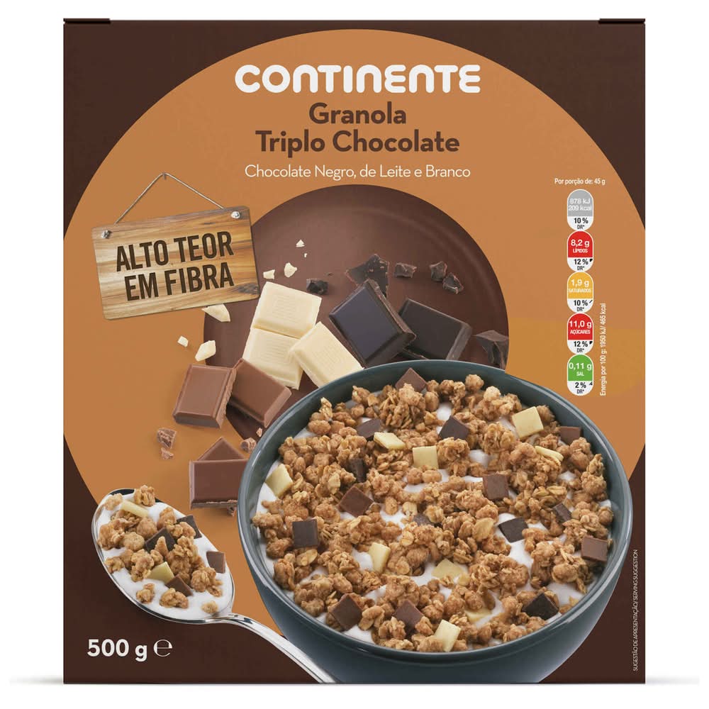 Granola Triplo Chocolate Continente (emb. 500 gr)
