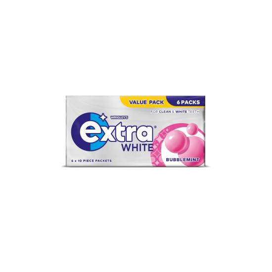 Extra Wrigley's White Bubblemint Sugarfree Chewing Gum (6 ct )